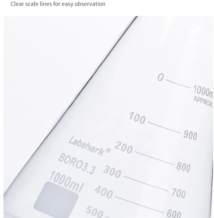 BKMAM Hot Sale Laboratory Use Borosilicate Glass 3.3 Narrow Neck Conical Flask Erlenmeyer Flask