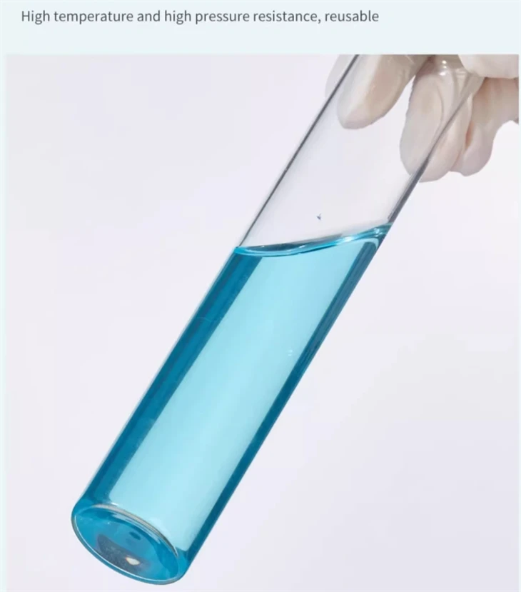 Glass Tissue Culture Test Tube Diameter 30mm Cylinder Shaper Borosilicate Glass Vials With Plastic Cap