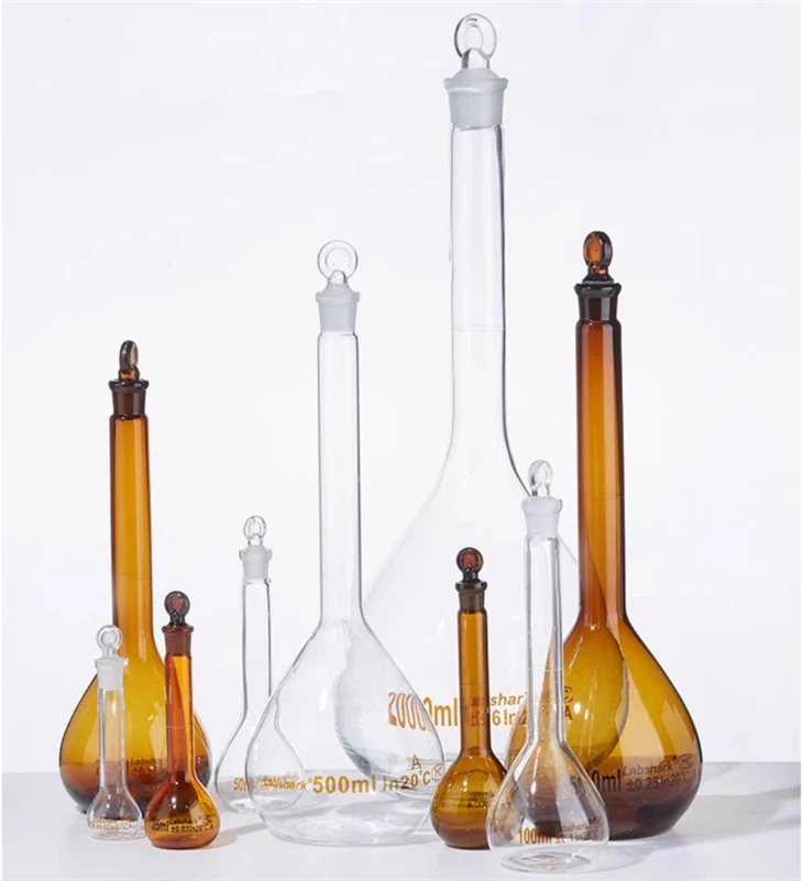 GLASSWARE EQUIPMENT 250ML VOLUMETRIC FLASK BOROSILICATE GLASS, FOR CHEMICAL LABORATORY