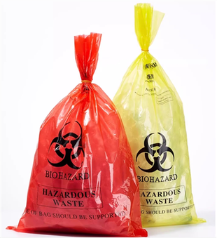 Augstas kvalitātes medicīniskās plastmasas sarkanais bioloģiskās bīstamības maiss atkritumu autoklāvējamais atkritumu maiss infekciozo atkritumu apglabāšanai ar rūpnīcas cenu